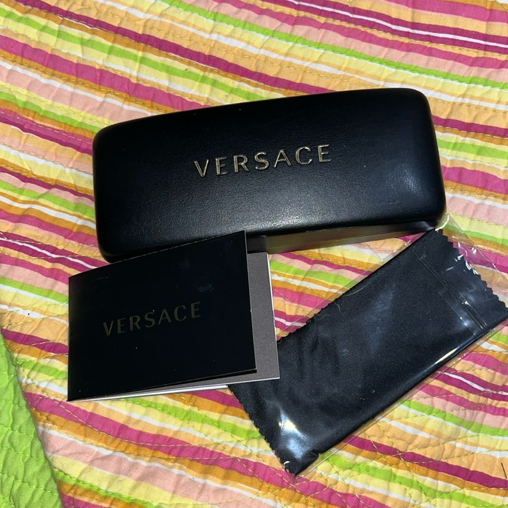 VERSACE sunglasses case w/ book and dust cloth